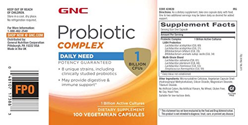 GNC Probiotic Complex Digestive Immune Support - 100 Capsules - image 2