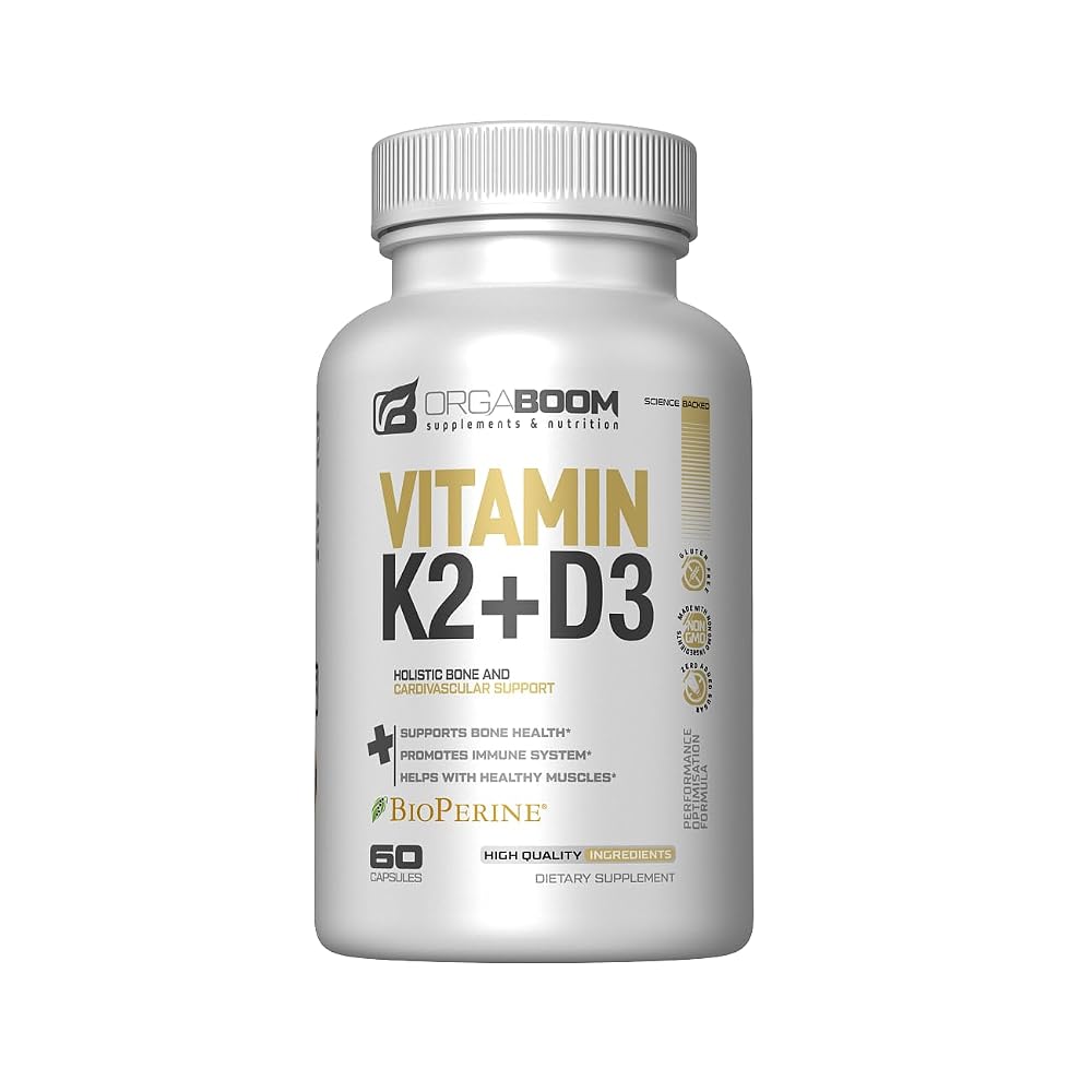 Orgaboom Vitamin D3 K2 Calcium Supplement - 60 Capsules