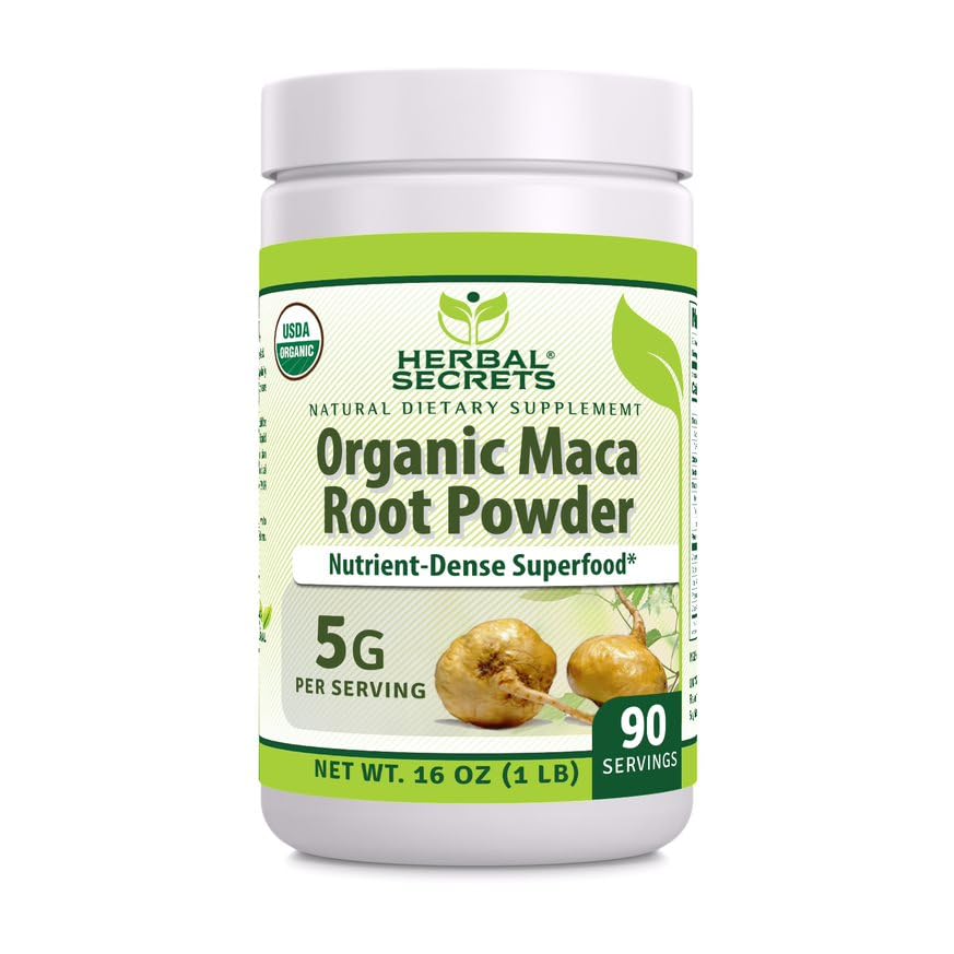 Herbal Secrets USDA Organic Maca Root Powder - 16 Oz
