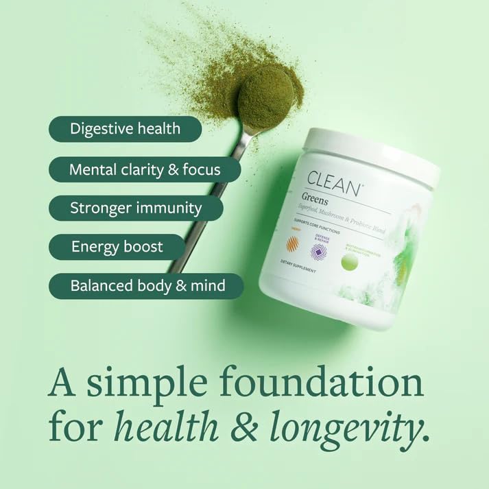 CLEAN Greens Superfood Powder with Probiotics & Adaptogens - 30 Servings - image 3