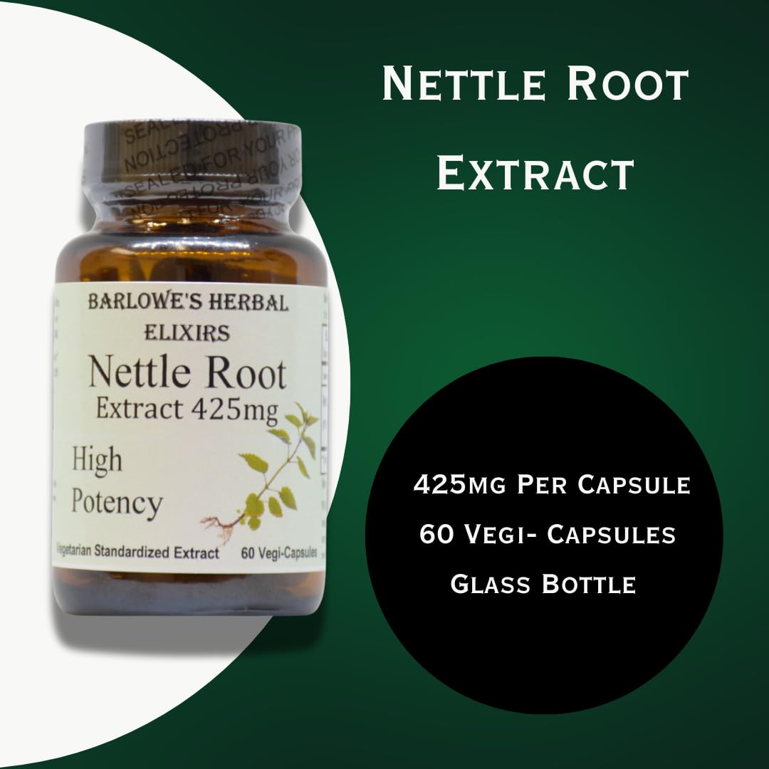 Barlowe's Herbal Elixirs Nettle Root Extract 425mg - 60 Capsules - image 3
