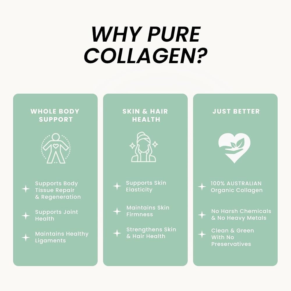 Organic Collagen Australia Pure Collagen & Spirulina - 120 Capsules - image 4