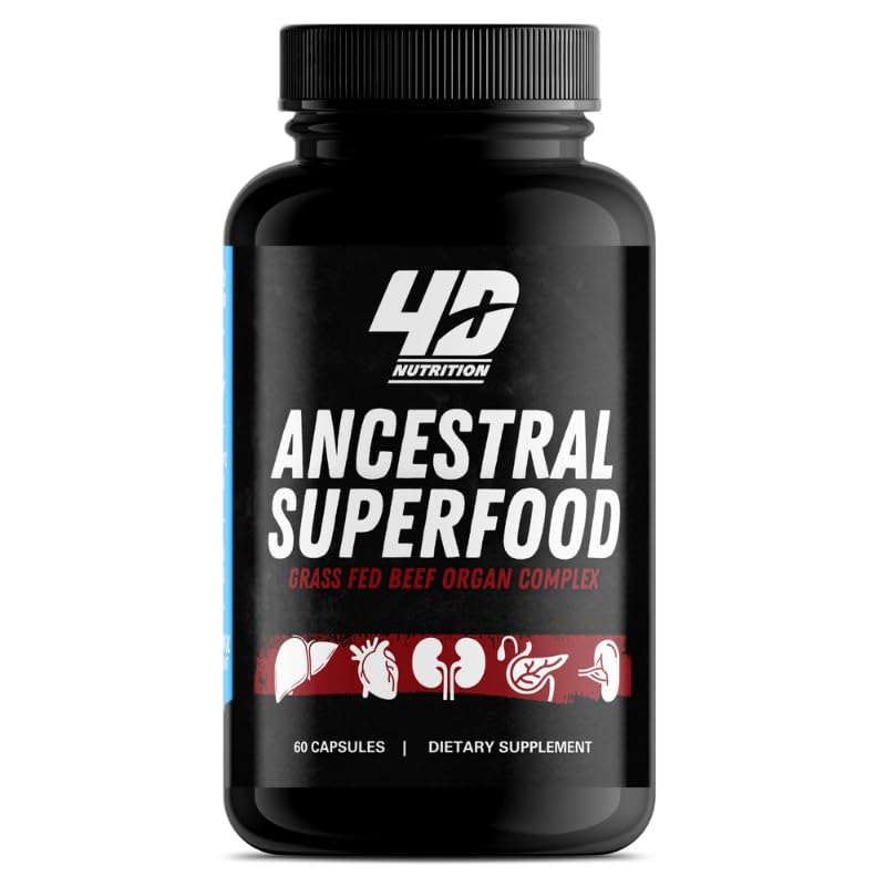 4D Nutrition Ancestral Superfood Grass Fed Beef Organs - 120 Capsules