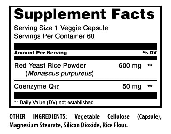 Amazing Formulas Red Yeast Rice 600 Mg Plus Coq10 50 Mg