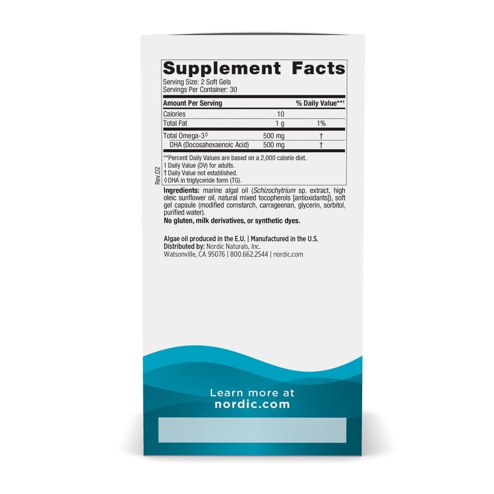 Nordic Naturals Algae DHA - Vegetarian DHA Supplement