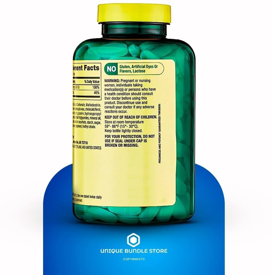Unique Bundle Calcium 600 mg with Vitamin D3 20 mg