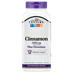 21st Century Cinnamon Plus Chromium Vegetarian Capsules - 120 Count - image 2