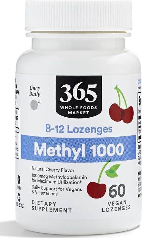 365 by Whole Foods Market Methyl B-12 1000 MCG Cherry Lozenge - 60 Lozenges