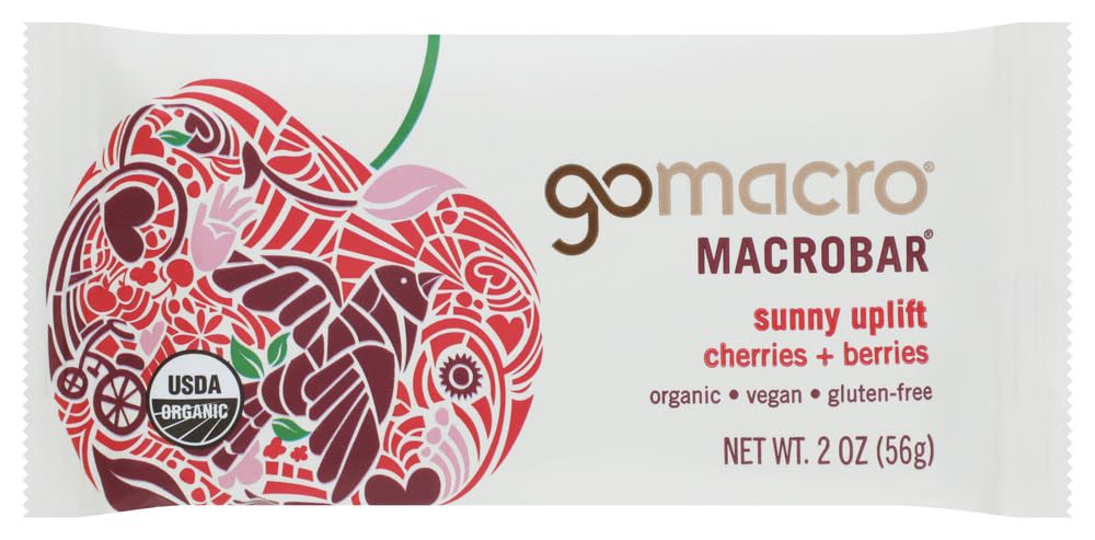 GoMacro MacroBars Cherries + Berries Protein Bar - 12 Bars