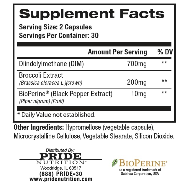 Pride Nutrition E-Block DIM 700mg Estrogen Blocker - 60 Capsules - image 2