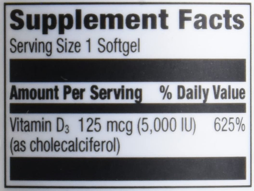 Amazon Elements Vitamin D3 5000 IU - 180 Softgels - image 5