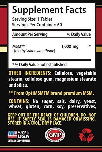 SKIN CARE SOLUTIONS MSM Methylsulfonylmethane Nails Skin Hair - 120 Tablets - image 2