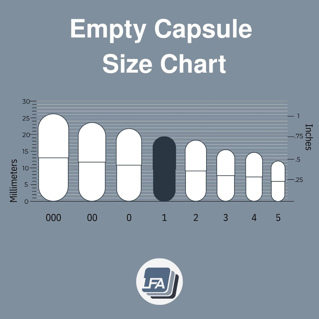 LFA Tablet Presses Empty Capsules Size 1 - Clear Vegan Caps - Fits