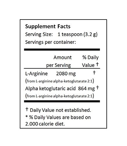 NuSci AAKG L-Arginine Alpha Ketoglutarate Powder - 250g - image 2