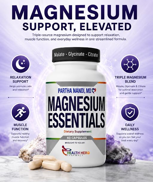 Dr. Nandi Triple Magnesium Complex Glycinate Malate Citrate - 60 Capsules - image 2