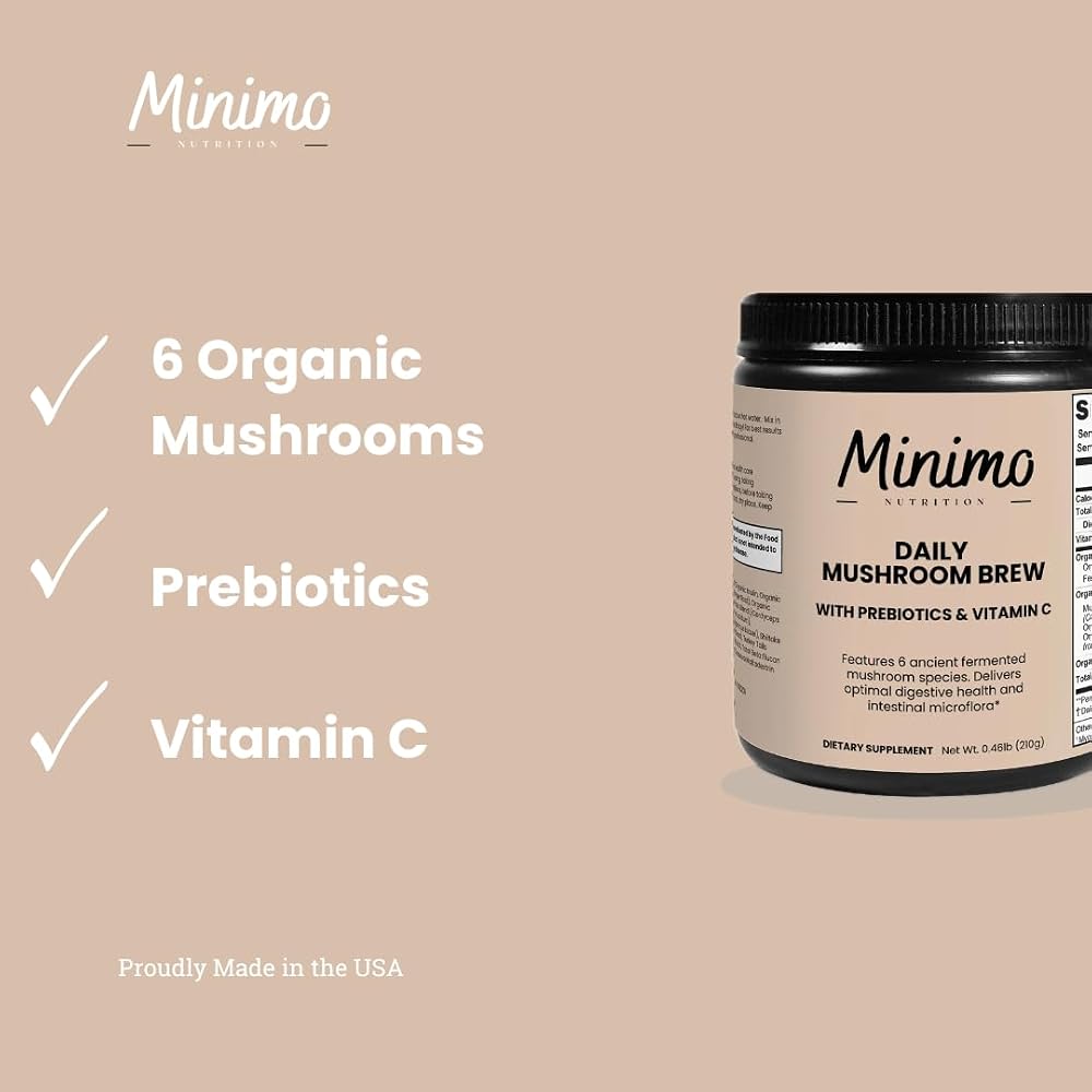 Minimo Nutrition Organic Mushroom Blend Powder for Energy & Immunity - image 2