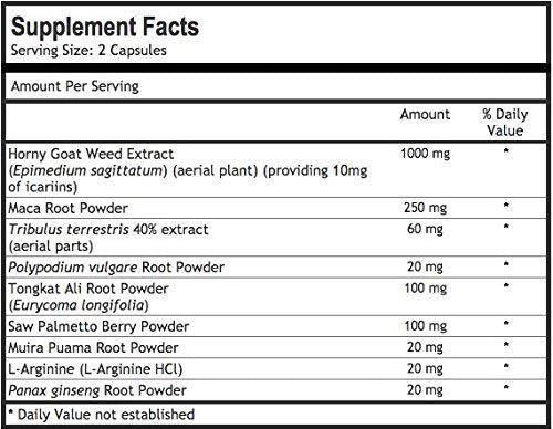 Natures Wellness Horny Goat Weed Extract with Maca & Tribulus - 60 Capsules - image 3