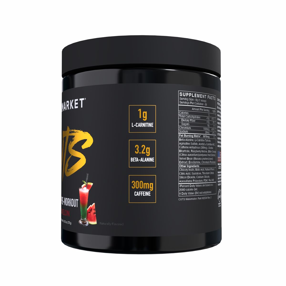 BLACKMARKET CUTS Pre Workout Powder Watermelon - 30 Servings - image 2