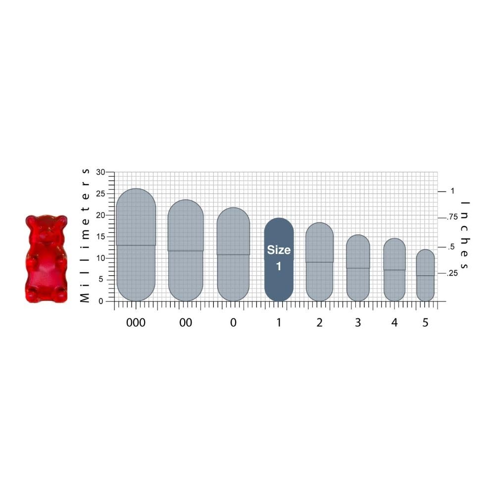 LFA Tablet Presses Empty Capsules Size 1 - Clear Vegan Caps - Fits