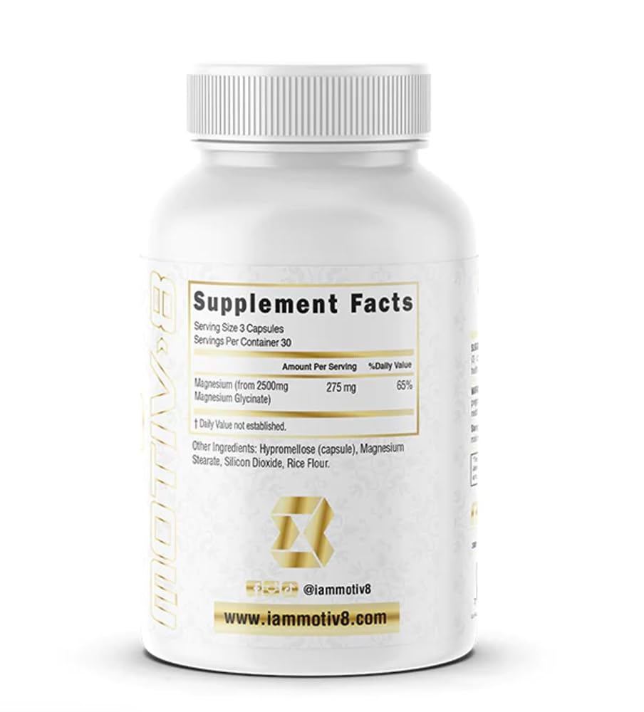 Motiv-8 Magnesium Glycinate 500 mg Sleep Support - 180 Vegetarian Capsules - image 2