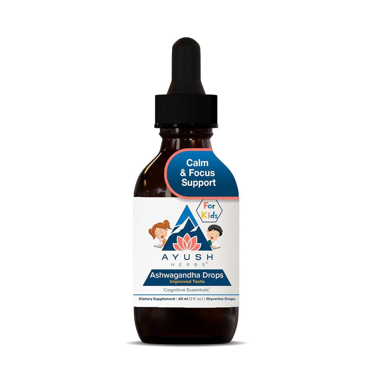 Ayush Herbs Ashwagandha Drops for Kids & Adults - 2 Fl Oz
