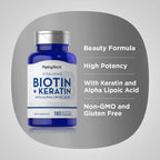 Piping Rock Biotin 5000mcg with Keratin - 180 Capsules - image 4