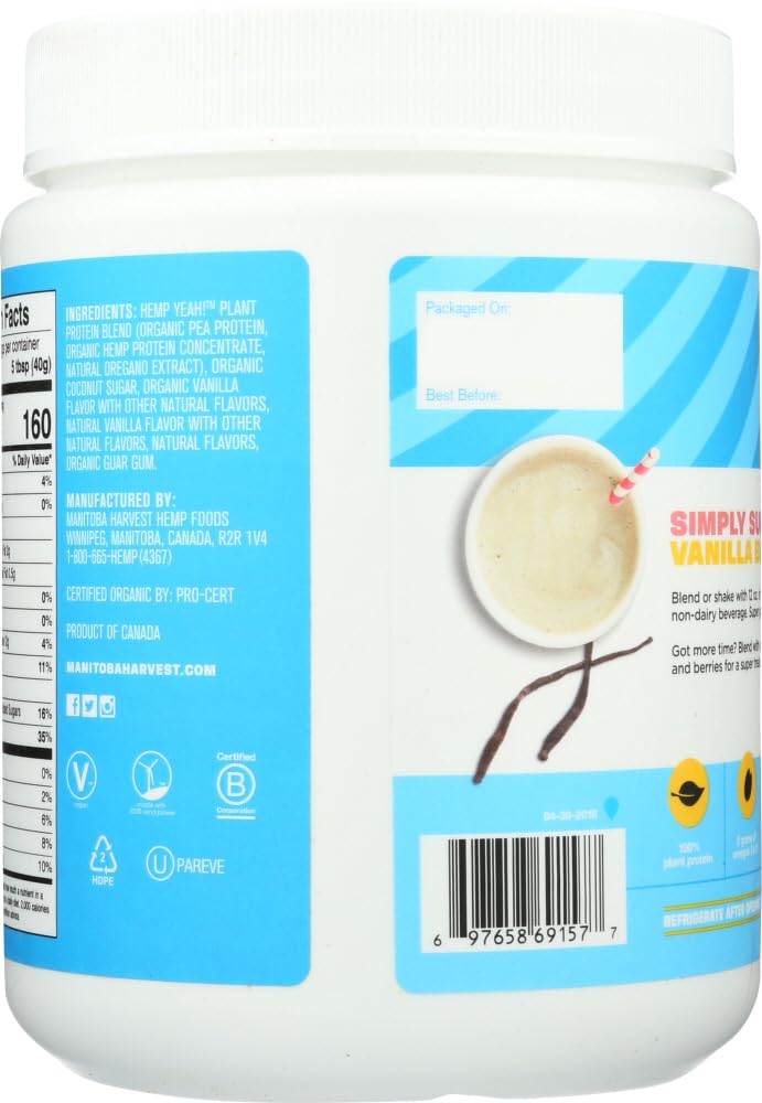 Hemp Yeah! Plant-Based Protein Powder Vanilla - 16 oz - image 3