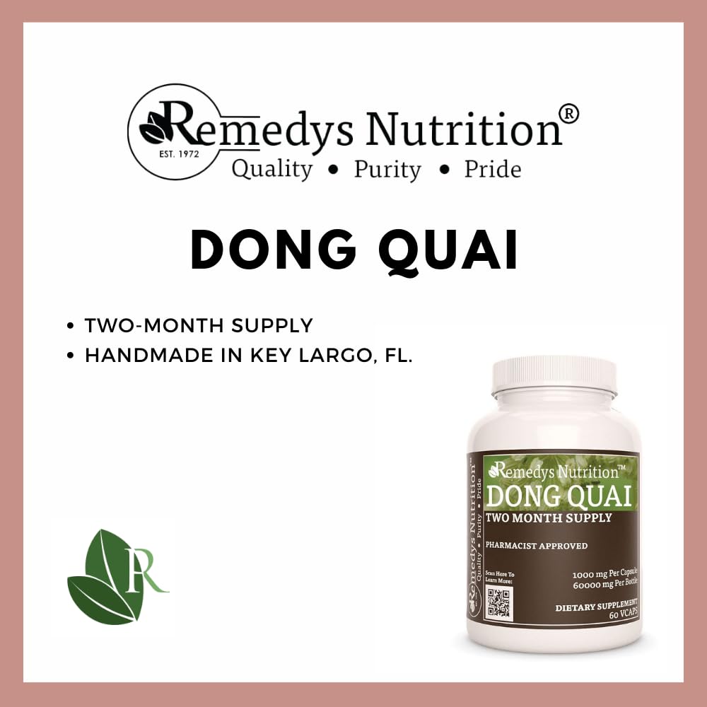 Remedy’s Nutrition Remedy's Nutrition Dong Quai 1,000 mg - 60 Vegan Capsules - image 3