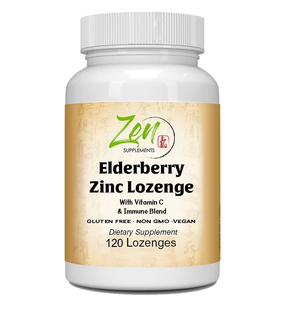 Zen Supplements Elderberry Zinc Lozenge Immune Blend - 120 Count
