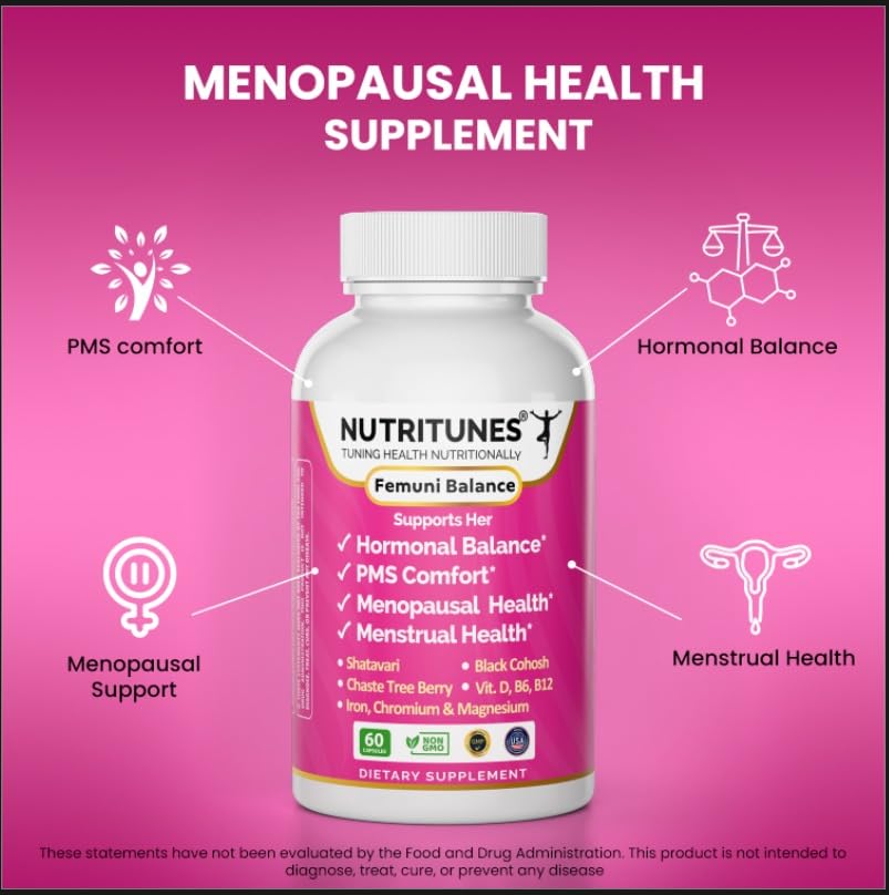 Nutritunes Femuni Balance Women's Hormone & Mood Support - 60 Capsules - image 2