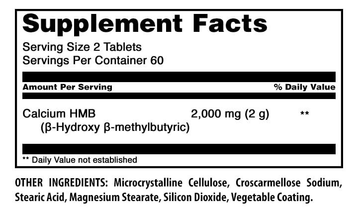 Amazing Nutrition HMB Beta-Hydroxy Beta-Methylbutyrate 2000 mg - 120 Tablets - image 2