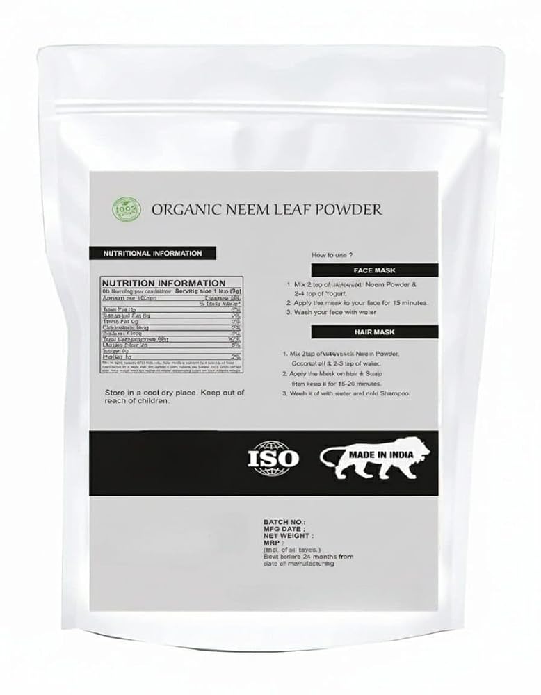 Generic Pure Neem Powder for Skin and Hair - 200g - image 3