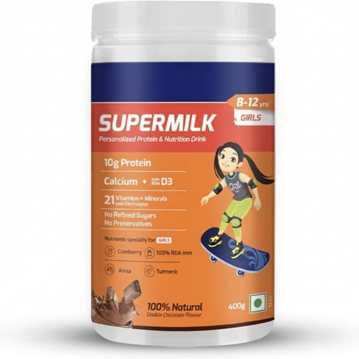 Goldy SuperMilk 8-12y Girls Protein Powder for Growth - 400 g