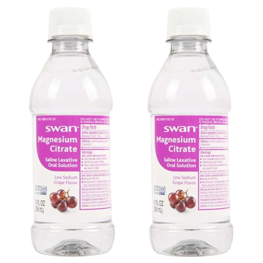 Swan Magnesium Citrate Oral Laxative Solution Grape - 2 x 10 fl oz