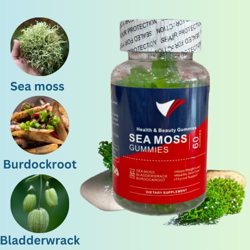 B2U Irish Sea Moss Gummies with Bladderwrack & Burdock - 60 Gummies - image 2
