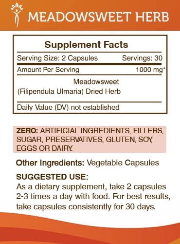 Secrets of the Tribe Meadowsweet Herb 60/120 Capsules