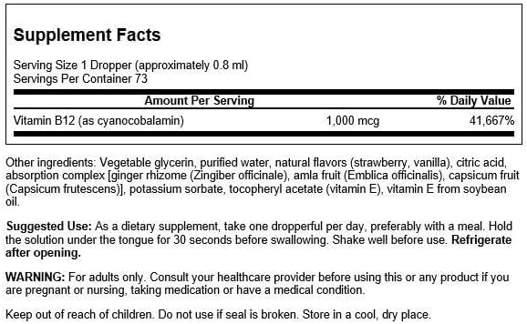 Swanson Vitamin B-12 Sublingual 1,000 mcg - 2 fl oz - image 2