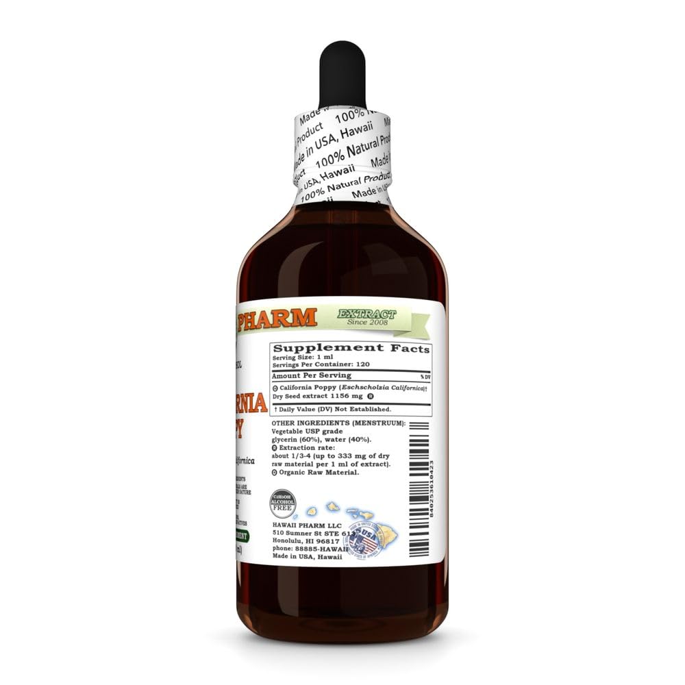 Hawaii Pharm California Poppy Alcohol-Free Extract - 4 fl oz - image 3