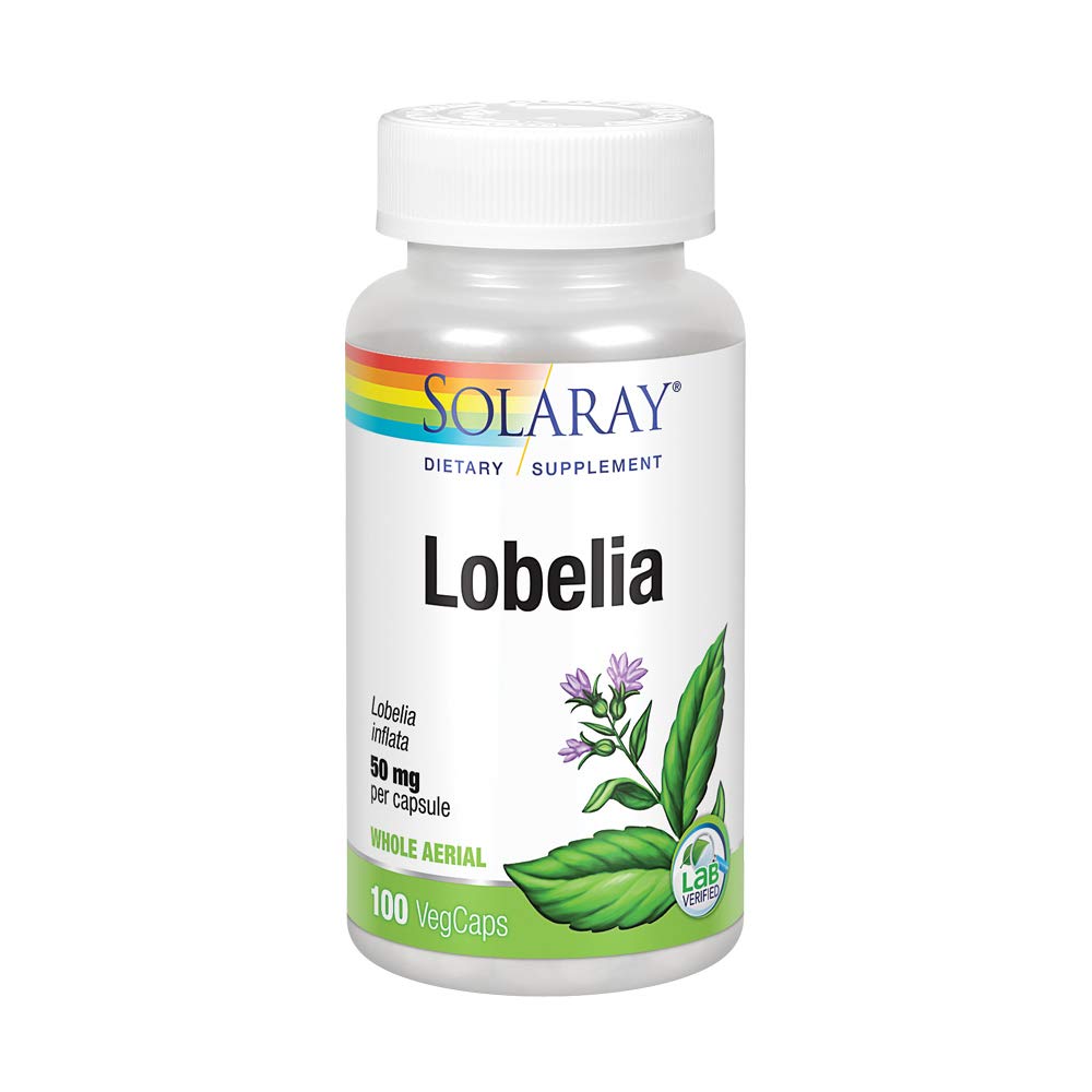 SOLARAY Lobelia Aerial 50mg Respiratory Support - 100 Vegetarian Capsules