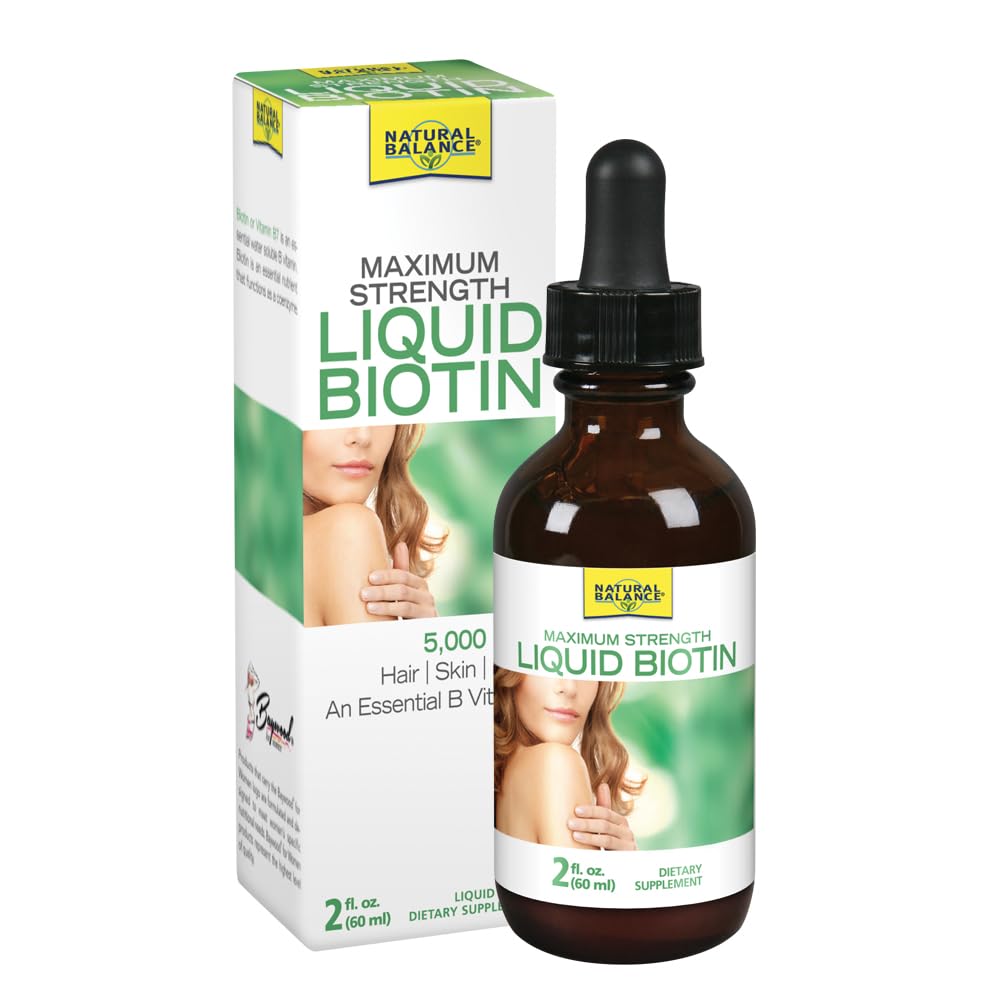 Natural Balance Biotin Liquid 5000mcg Hair, Skin & Nails Support - 2 oz