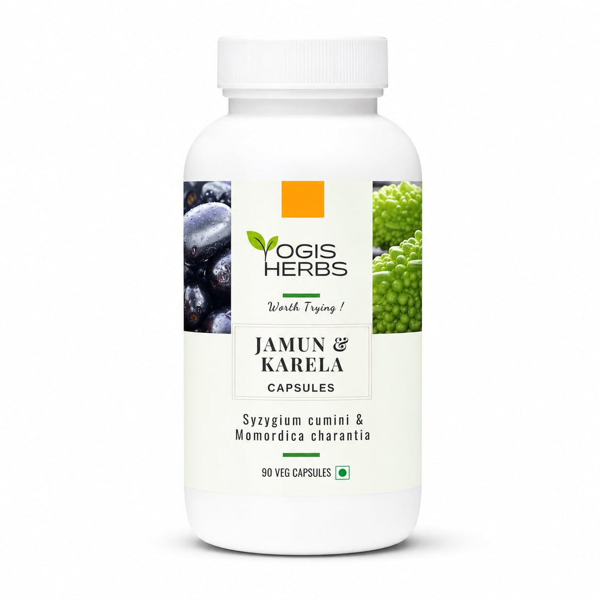 YOGIS HERBS Jamun & Karela Capsules Metabolism Support - 90 Vegetarian Capsules