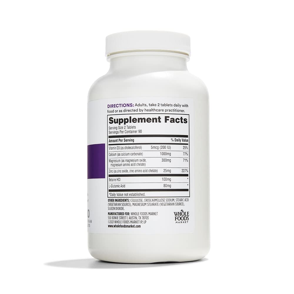 365 by Whole Foods Market Cal-Mag-Zinc with Vitamin D3 - 180 Tablets - image 2