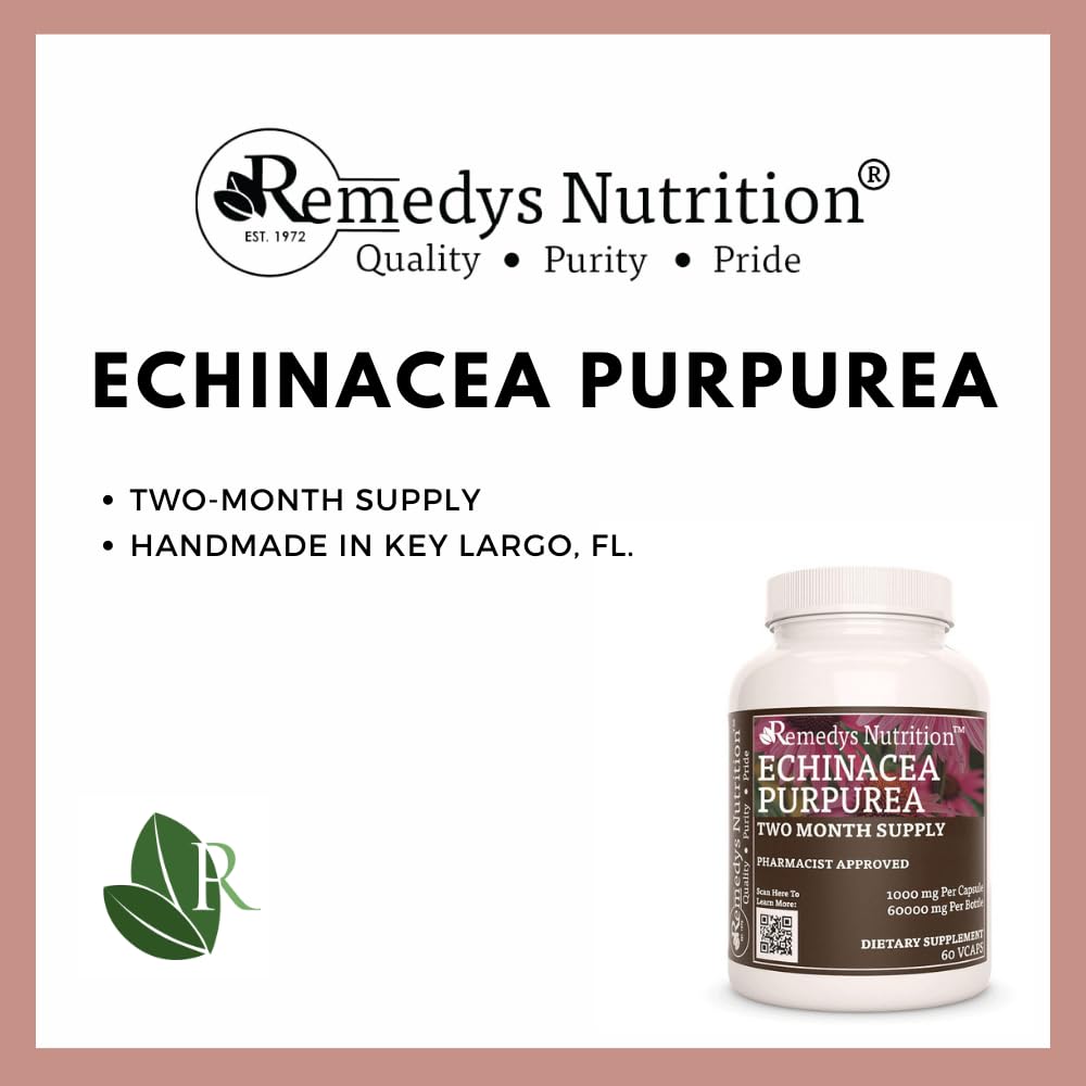 Remedy’s Nutrition Remedy's Nutrition Echinacea 1000 mg - 60 Vegan Capsules - image 3