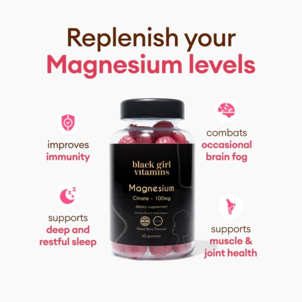 Black Girl Vitamins Magnesium Gummies for Sleep - 60 Count - image 3