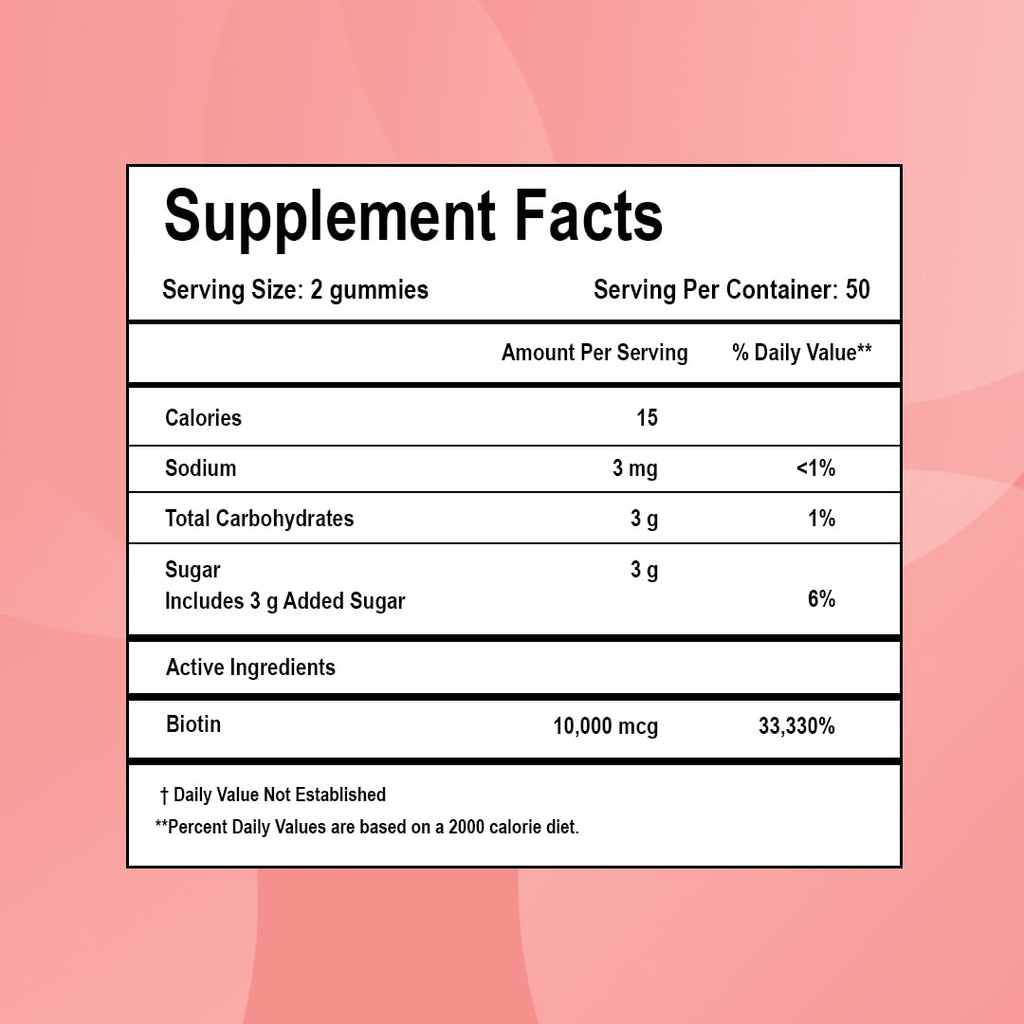 LifeCentric Health Biotin 10000mcg Gummies for Hair, Skin & Nails - 100 Count - image 6