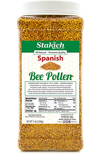 Stakich Spanish Bee Pollen Granules 100% Pure Natural - 5 lb