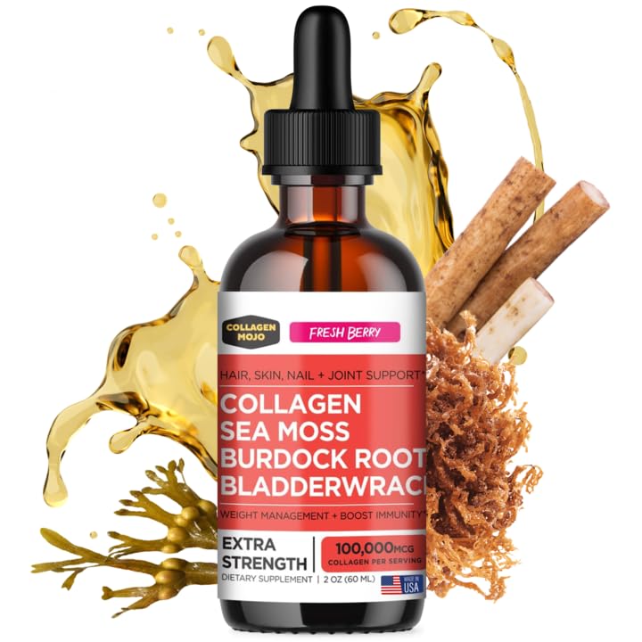 Collagen Mojo Hydrolyzed Collagen Liquid with Sea Moss - 2 Fl Oz