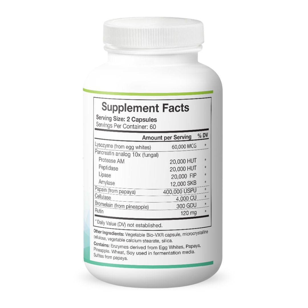 Bio-Design Lysozyme Plus Systemic Enzyme Complex - 120 Capsules - image 2