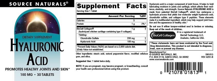 Source Naturals Hyaluronic Acid 100mg