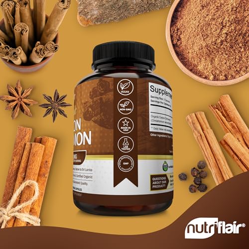 NutriFlair Organic Ceylon Cinnamon Supplement 1200mg - 120 Capsules - image 4
